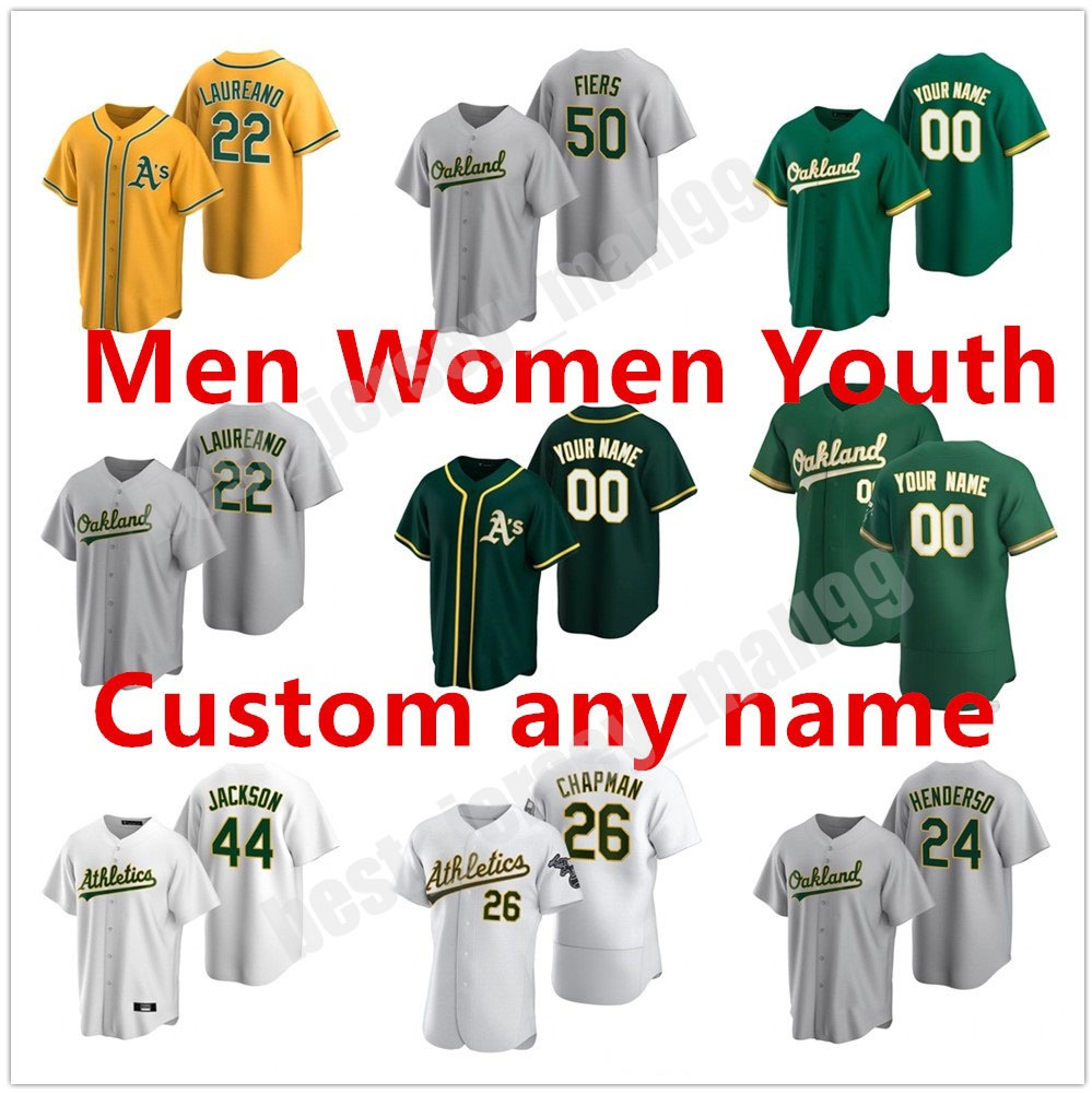 

Custom 2021 Oakland 28 Matt Olson Jersey 26 Chapman 9 Reggie Jackson 24 Rickey Henderson 50 Mike Fiers 2 Khris Davis Baseball Jerseys, Blue;black