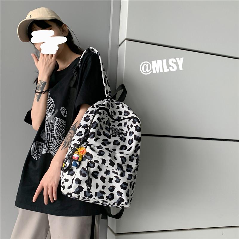 

Backpack Color Leopord Print Bag Classic Unisex Fashion Schoolbag Teen College Student Bookbag Waterproof Travle Mochila