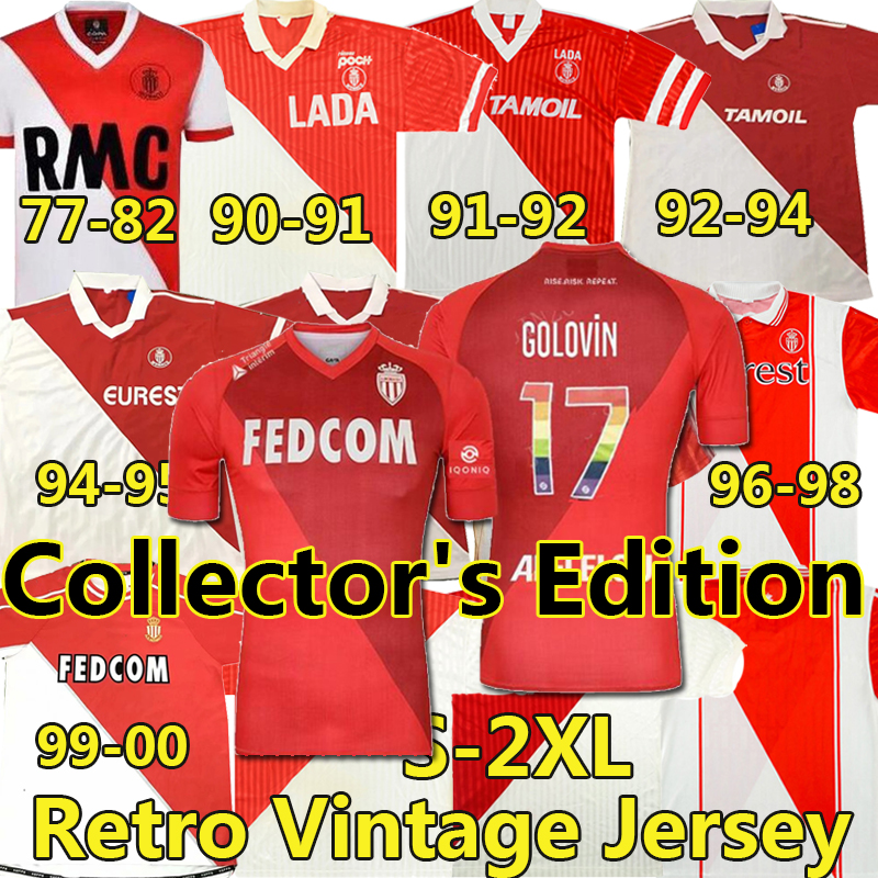 

82 90 91 92 94 95 96 97 Retro Version Monaco Collector's Soccer Jersey Tuybens 1999-2000 Home Dalger Vintage AS BEN YEDDER JOVETIC GOLOVIN Flocage JORGE Football Shirt, 20/21 home kids