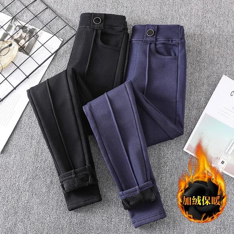 

Women's Pants & Capris Oversized Fleece High Wiast Harem Pant Women Solid Colors Casual Stretch Trousers Ladies Office Suit Korean Winter Bu, Dark blue