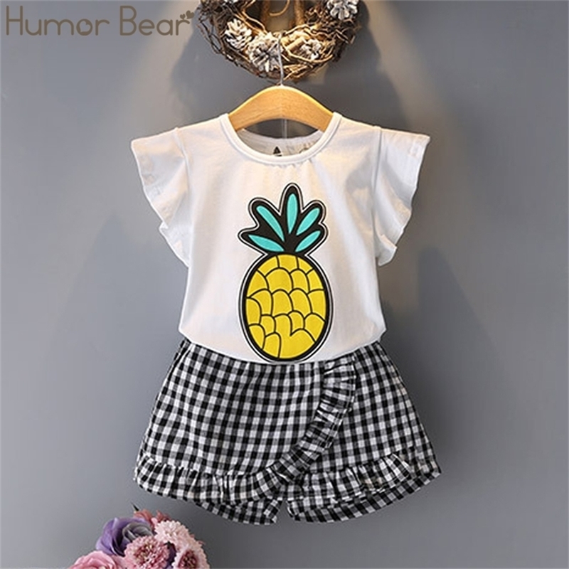 

Baby Girl clothes Set Casual Clothes Girls Summer Children Clothing Pineapple printing 210611, Btz118 white