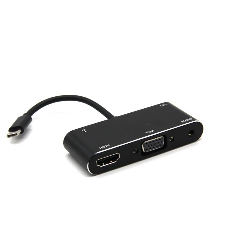 

Audio Cables & Connectors 5 In 1 USB C To -compatible 4K Type-C VGA/Audio/USB 3.0 Port+USB Port(PD) Converter For Laptop Macbook Nintend