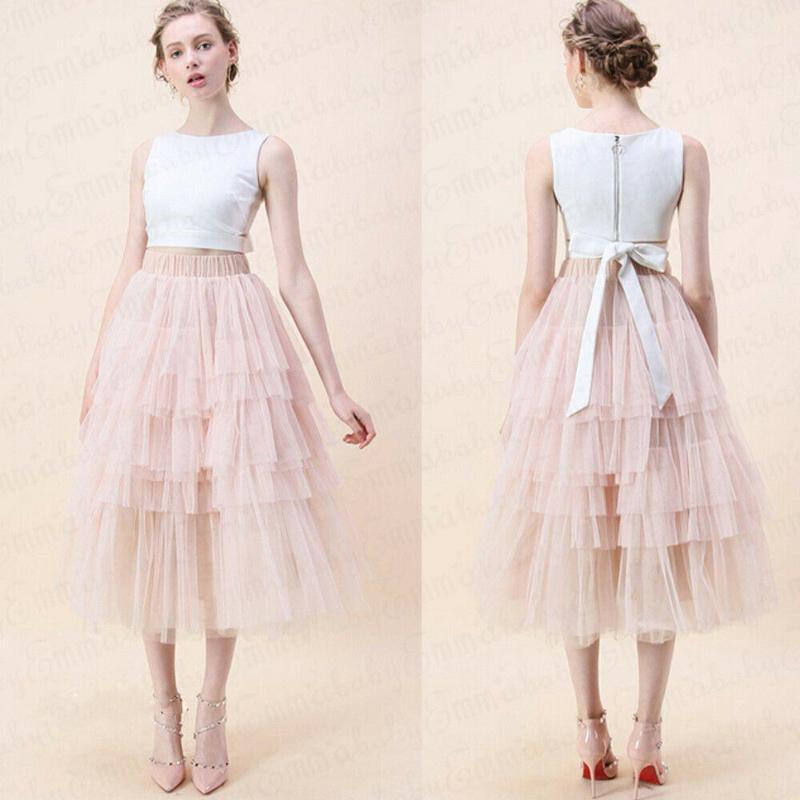 

Skirts Sexy Solid Mesh Cake Skirt High Waist Lady Tutu Princess Women Petticoat Tulle Long Layered Summer, Blue