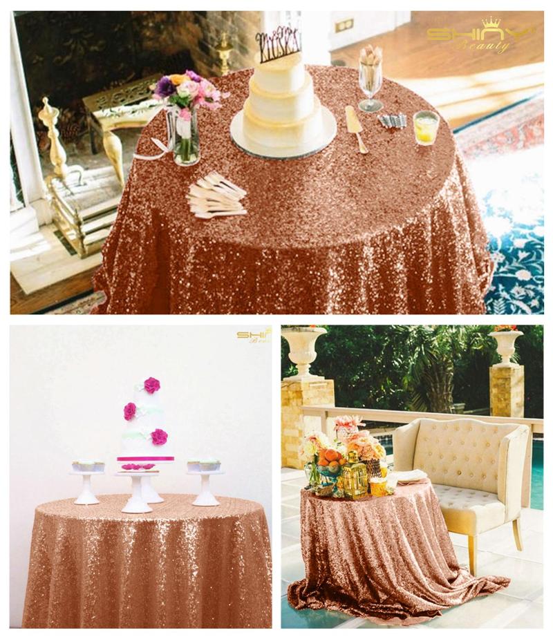 

Table Cloth Sequin Tablecloth Round 120 Inch Rose Gold Bling Sparkly Linen For Wedding Party-M0110, Purple