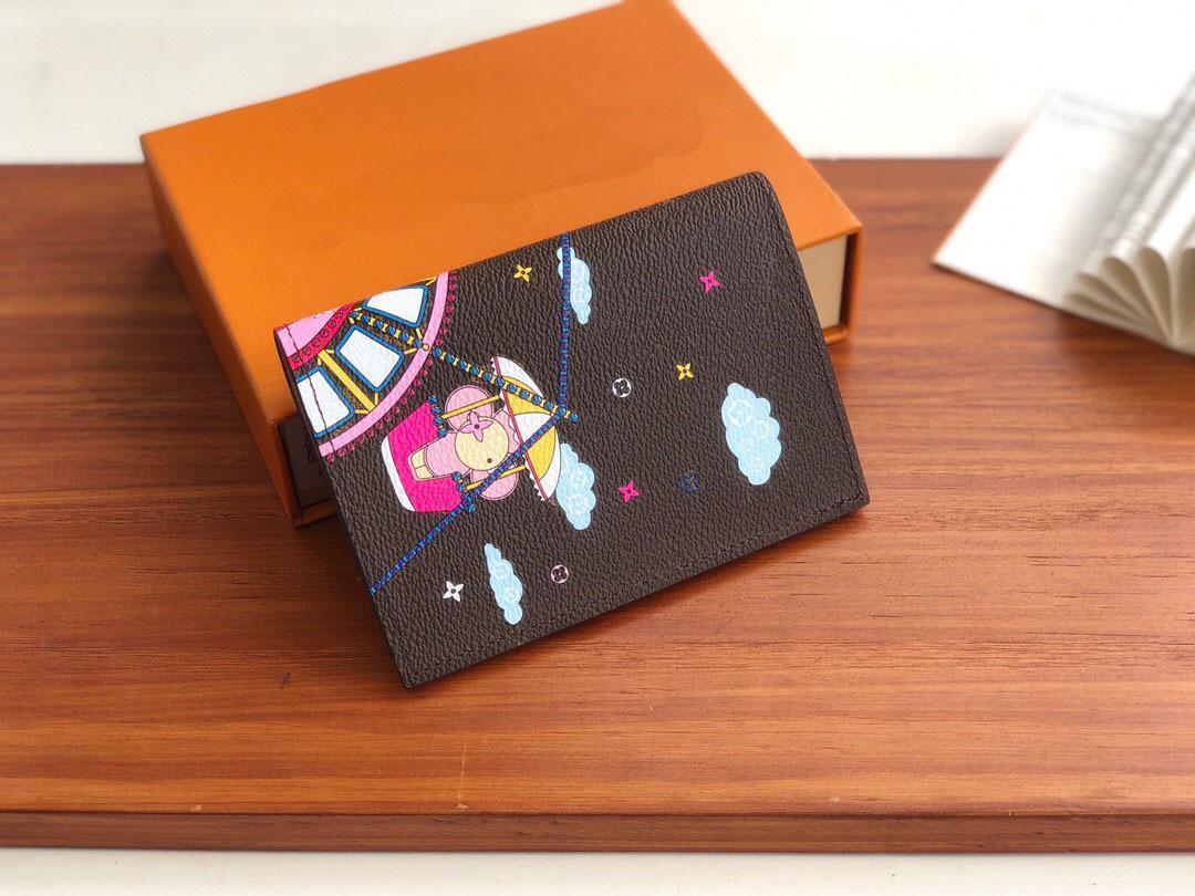 

bag Famous designer classic fashion leather wallet for men and women walletr bag pocket change passport book card bag M69746, Old flower