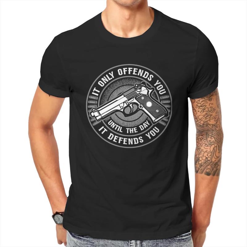 

Men' T Shirts 2nd Amendment America Control Gun Pride Right Second Skull T-shirt Art Cotton Round Nevk Men Clothing, Black