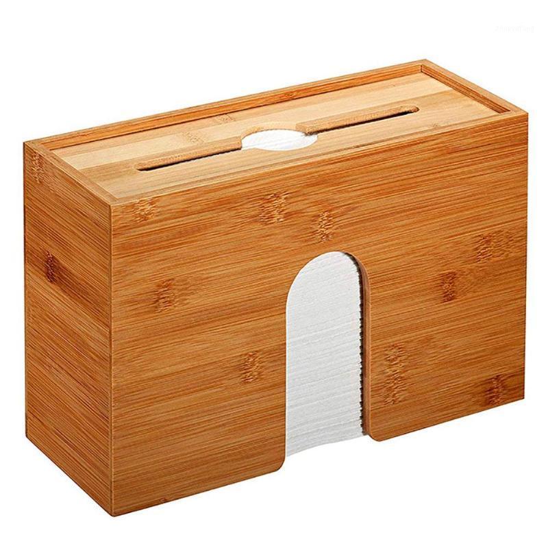 

Tissue Boxes & Napkins Wall Mount Bathroom Kitchen Home Bamboo Napkin Paper Dispenser Container