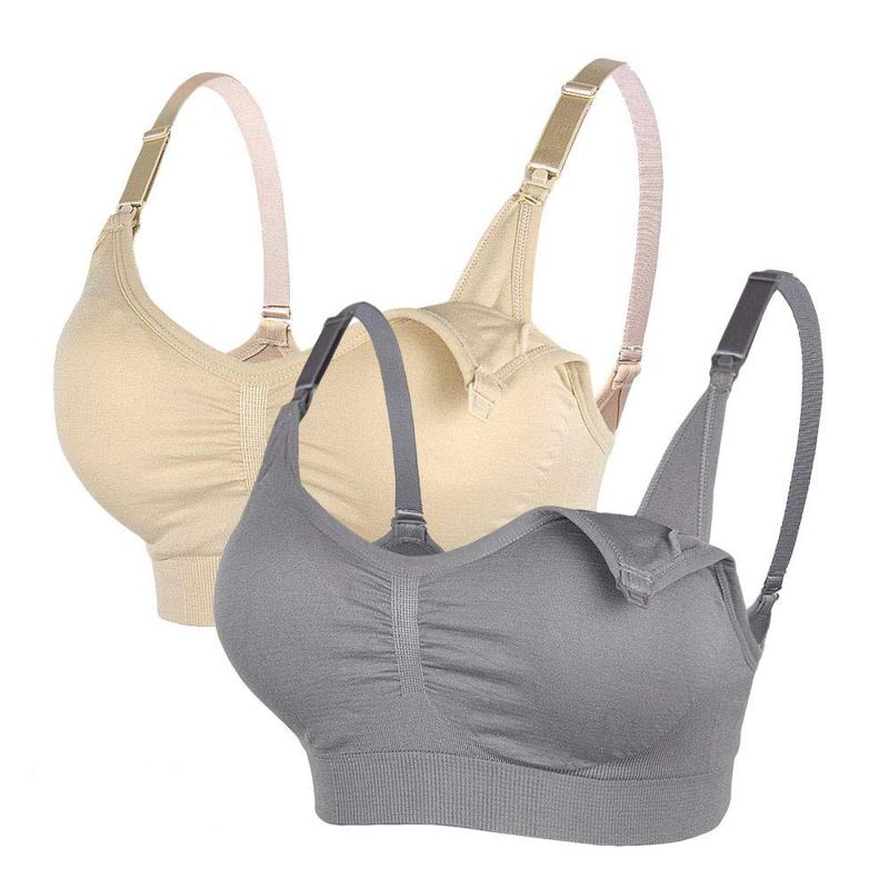 

Bras 2PCS Breastfeeding Bra Pregnancy Clothes Maternity Nursing Feeding For Soutien Gorge Allaitement Pregnant Women, As pic