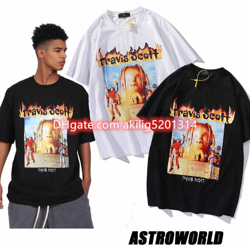 

2021 t shirt Hip-hop high street Kan with the same paragraph cartoon kids print round neck short-sleeved T-shirt men and women couples trendy Size M-3XL, Customize