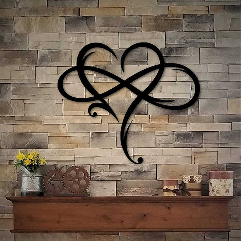 

Infinity Heart Steel Wall Decoration Personalized Metal Wall Home Bedroom Art Ornaments Anniversary Gifts MUMR999 210615