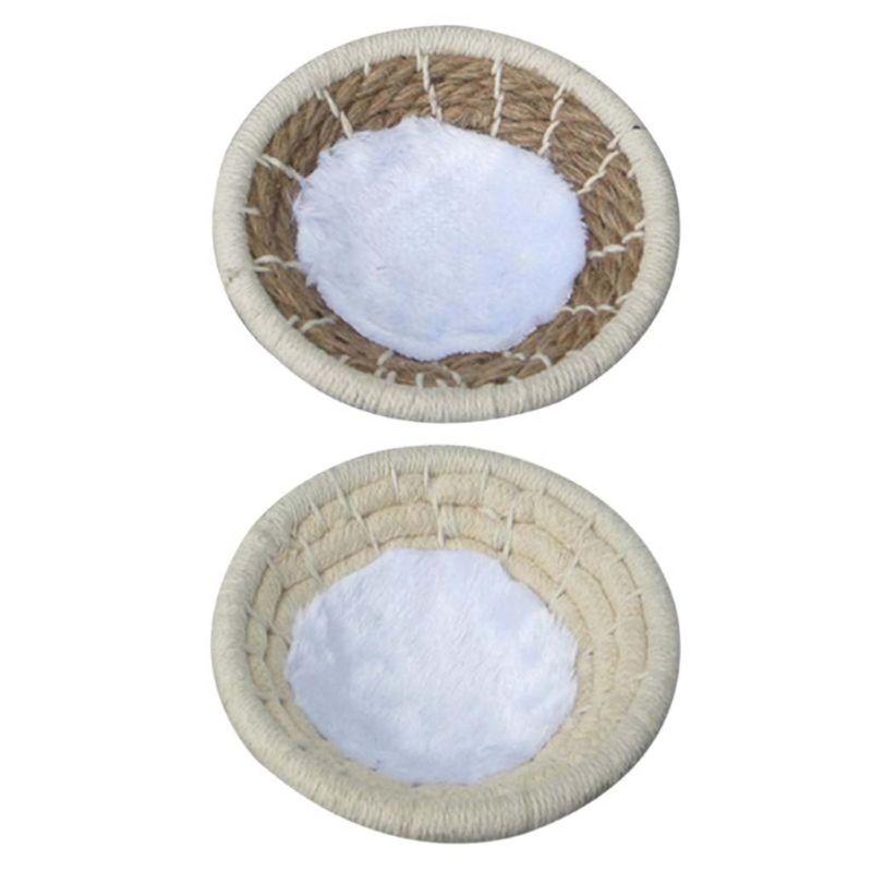 

Round Hand-woven Cotton Rope Bird Breeding Nest Parakeet Straw Silk Soft Comfor Q39B Cages