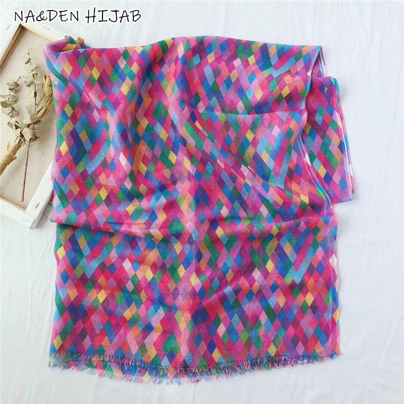 

Scarves Geometric Plain Print Fringe Scarf/scarves Muslim Women Shawl Hijab Islamic Handcover 10pcs/lot Fast