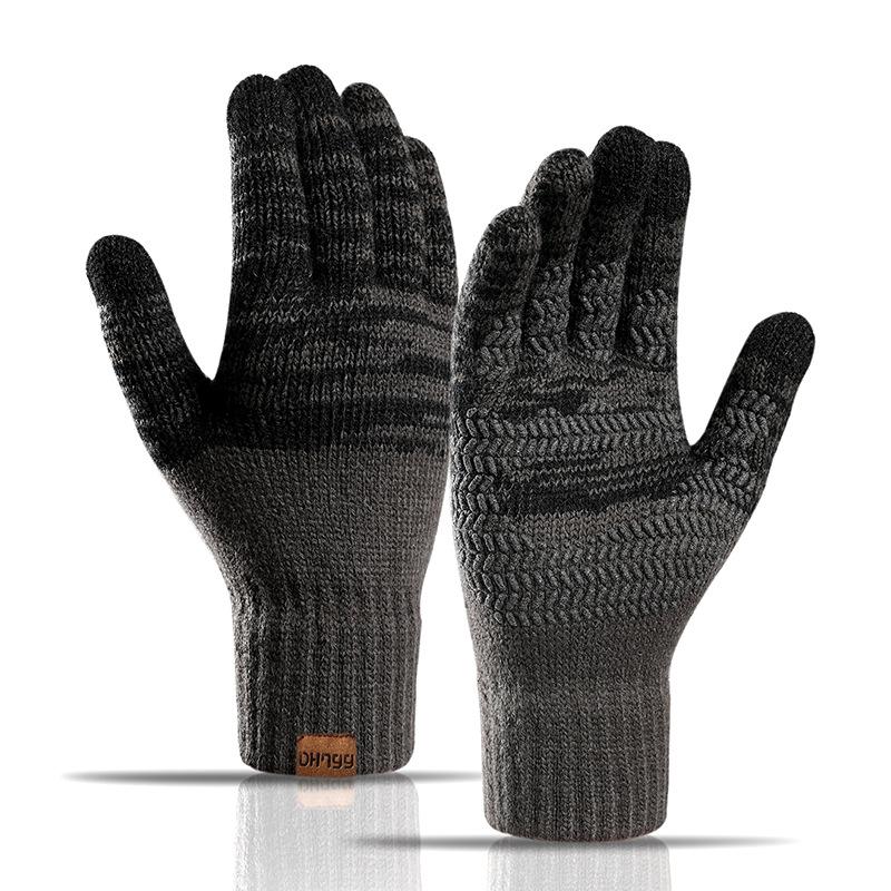 

Sports Gloves Touch Screen For Winter Wool Knitted Men's Female Warm Mitten Outdoor Driving Cold-proof Glove Guantes Mitt, Cof