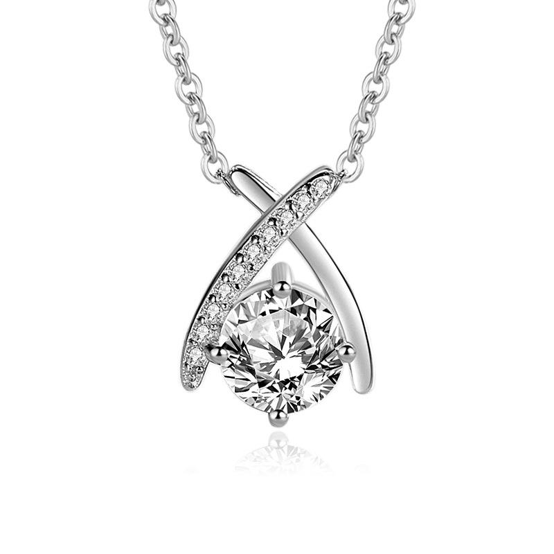 

Chains Meibapj BoutiqueS925 Sterling Silver Necklace Women's European And American Temperament Full Diamond Chain Gift Birthday Jewelry