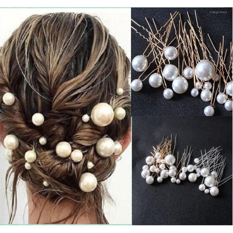 

Hair Clips & Barrettes Bride U-shaped Hairpin Wedding Pearl Pin Fork Bridal Accessories Bridesmaid Women 18pcs, Golden;silver