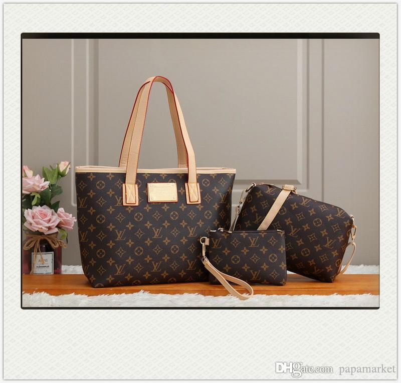 

1-1 LV Louis New Fashion Crossbody Shoulder HandBag Women Purse Messenger Bag Wallet Tote Clutch Bag 718 3pcs/set, Red;black