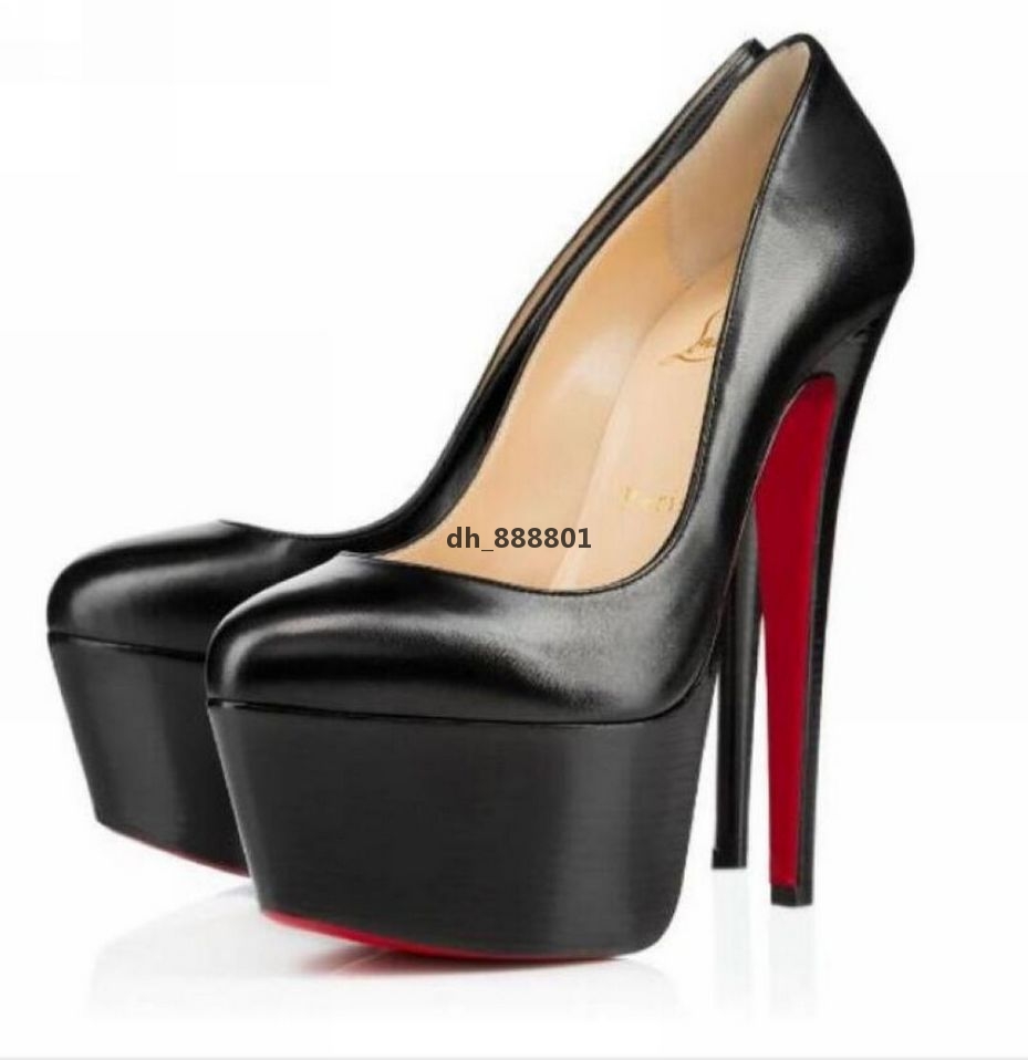 

1-L13 Louboutin Christian women shoes high heels Red Bottoms Leather Pointed Toes Pumps outdoor bottoms Dress shoes EUR:35-42, Black