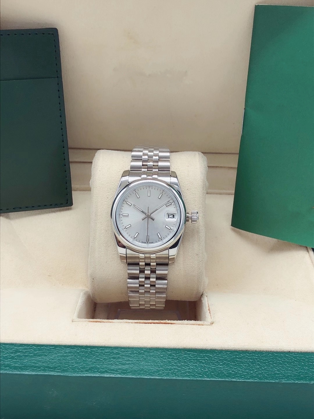 

Classic men's casual 31mm watch fully automatic mechanical stainless steel case strap super bright mirror montre de luxe wristwatch