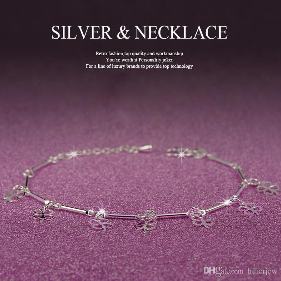 

Genuine Heart Charm Bracelets & Bangles Charm Chain Bracelets Beautiful 925 Sterling Silver Bracelets, Black