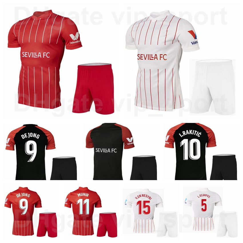 

21 22 FC Sevilla Soccer 15 Youssef En-Nesyri Jersey Set 16 Jesus Navas 10 Ever Banega 12 Jules Kounde 20 Diego Carlos 5 Lucas Ocampos LAMELA Seville Football Shirt Kits, With patch