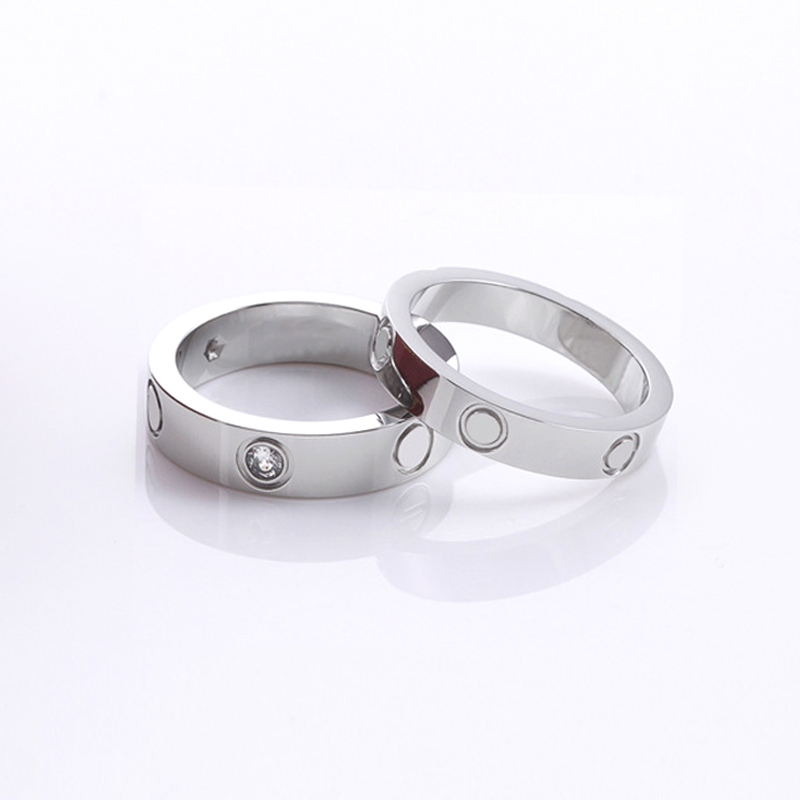 

Designer for Woman Ring Zirconia Engagement Titanium Steel Love Wedding Rings Silver Rose Gold Fashion jewelry Gifts Women Men Accessories