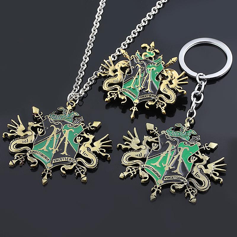 

Pendant Necklaces Classic Harry Malfoy Family Heraldry Logo Necklace High Quality Metal For Women Men Movie Jewelry