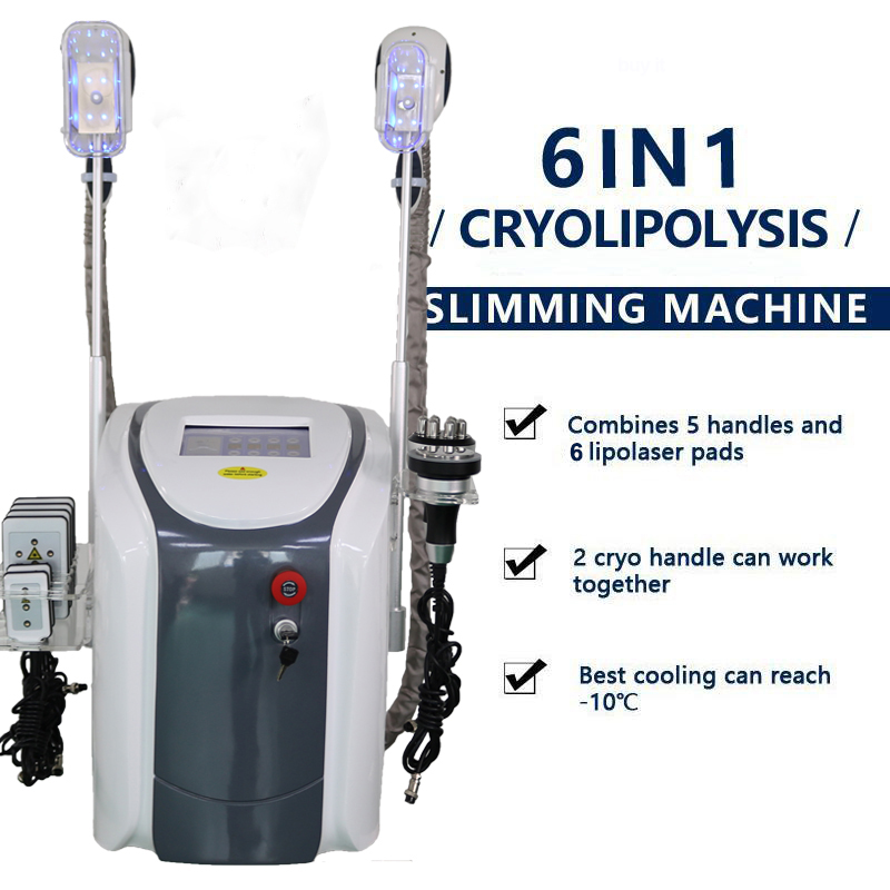 

Cryolipolysis freezing fat machine ultrasonic vacuum cavitation machines lipo laser body thinner radio frequency skin firm device 2 cryo handles