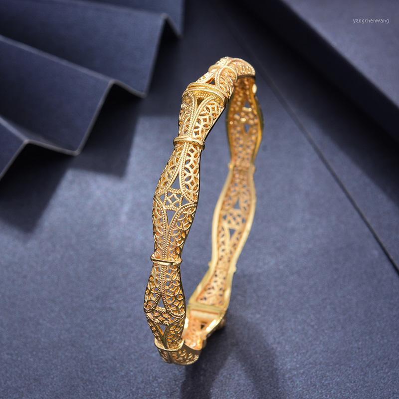 

1Pcs/lot Can Open Dubai Arab Kuwait Gold Color Bangles For Women Girl Arabic Middle East Bride African Bangels Bracelet Jewelry Bangle