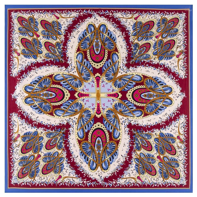 

Scarves 130cm Handkerchief Brand Scarf Cashew Butterfly Twill 100% Silk Bandanna Square Women Kerchief For Ladies Shawl, Blue;gray
