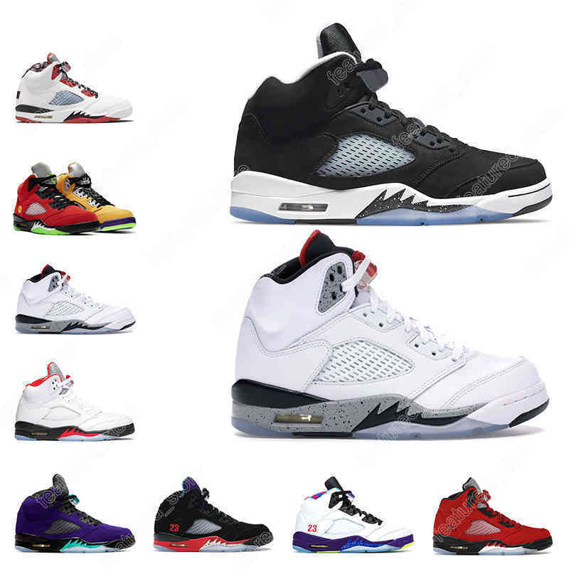 

7-13 men basketball shoes 5s oreo Raging Red Alternate Oregon What The Blue Suede Michigan mens trainers sports sneakers size 7-13, 49 oreo