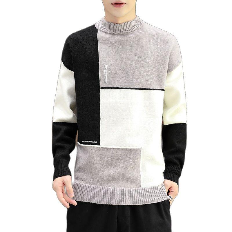 

Men's Vests Winter Cashmere Warm Sweater Men Turtleneck Mens Pullover Patchwork Slim Fit Sweaters Tops Knitted Christmas Jumper, 1818