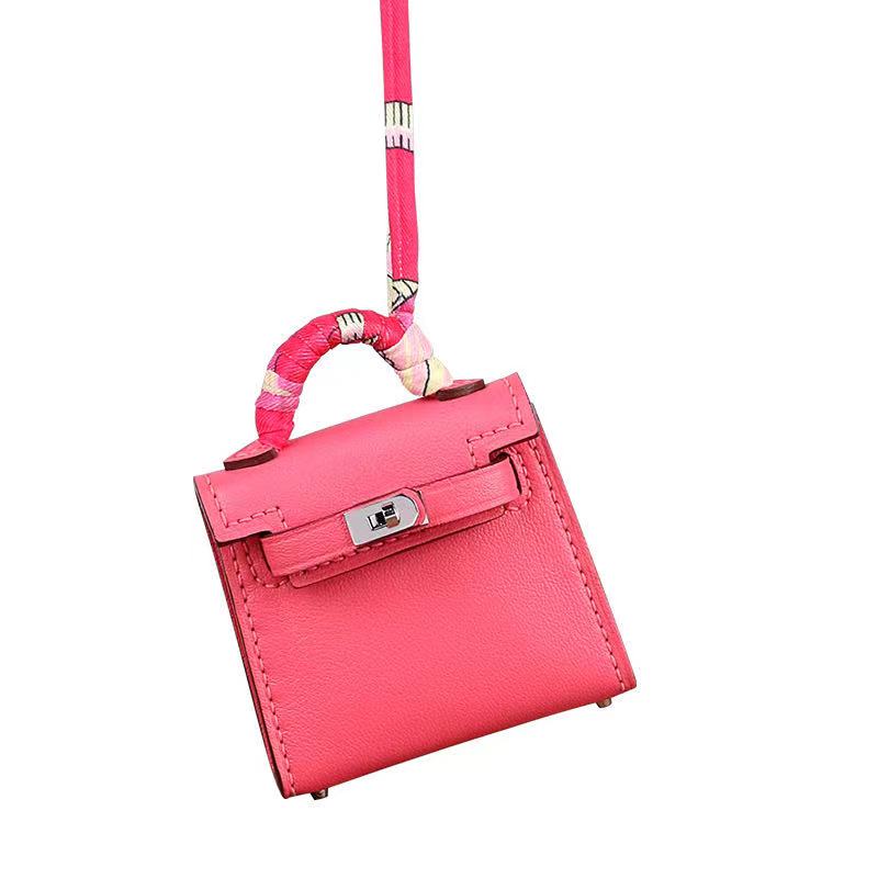 

Brand Mini Bag Charm Genuine Cow Leather Bag Pendant Cute Keychains Luxury Trendy Handmade Bag Ornament Women Accessory Hot Gift