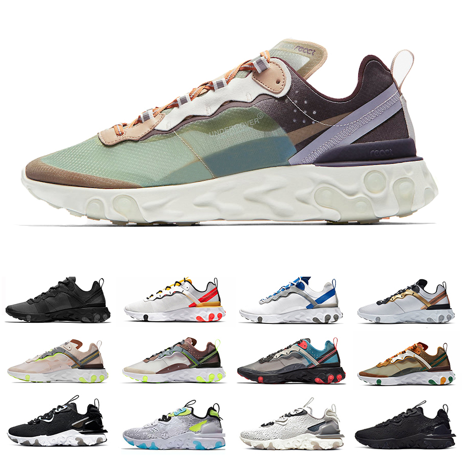 

React vision 87 55 mens running shoes sneakers Light UNDERCOVER x 87 Green Mist Sail Metallic Iridescent Schematic Orange 55s trainers sports shoe jogging walking, Pay for box
