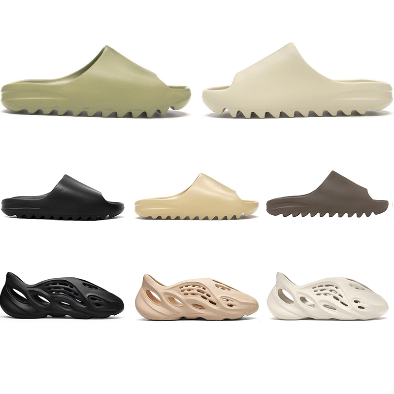 

Kanye Beach Slippers Slide For Men Women Kids Bone Triple Black Soot Core Desert Sand Tan Earth Brown Resin Ararat Mens Outdoor Sandals