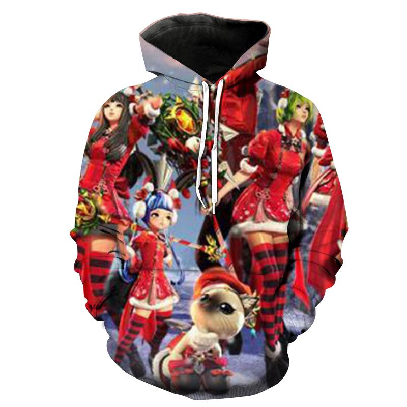 

Men's Hoodies & Sweatshirts Casual 3D Christmas Hoodie Oversize Loose Harajuku Anime Sweatshirt Street Wear Clothing, Black