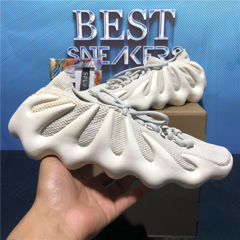 

2021 Top Quality Kanye 450 Knit Flat Running Shoes Cream Cloud White Black Men Women Fashion Outdoor Platform Sport Trainer Sneakers With Box Size 36-47 EUR, Customize