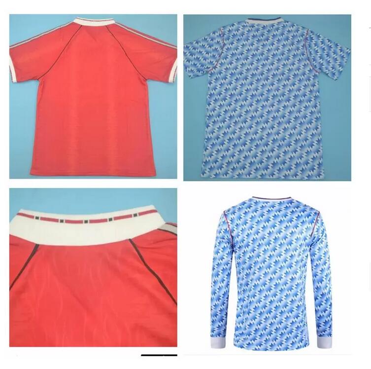 

Manchester RETRO 1990 1992 home blue FOOTBALL SHIRTS 90 92 Vintage soccer jerseys MAN UTD Camiseta Sharpe Paul Ince Robson Hughes