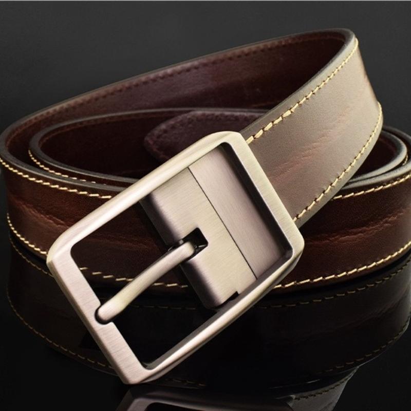 

Belts 2021 Retro Casual Fashion Belt Buckle JeansGenuine Leather Business Formal Luxury High-quality Top Designer Brand For Men, Black;brown