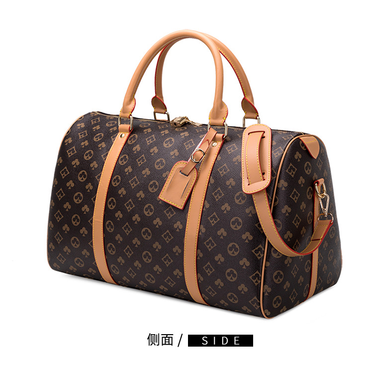 

Fashion Men Duffel Bags 5A+ quality Design women travel luggage duffle bag Brown flower handbags large capacity sport SIZE 62CM #51885, Only freight difference