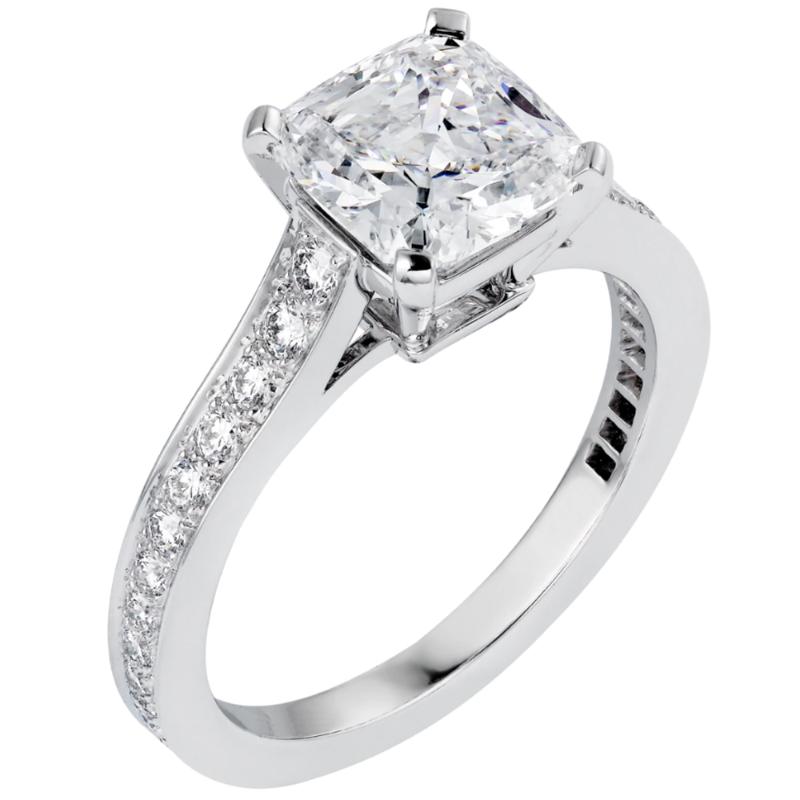 

Au750 White Gold Ring Women Wedding Anniversary Engagement Party Square Cushion Moissanite Diamond Elegant Romantic Cluster Rings