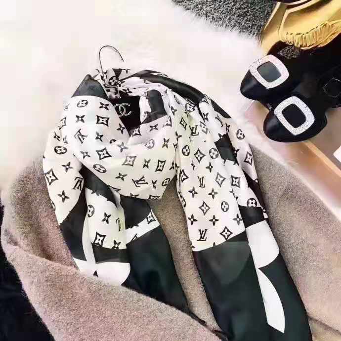

Designer scarf fashion women's decorative silk brand printed scarf fashion long scarf 180*90cm, Blue;gray