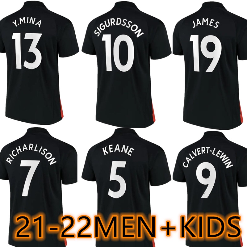 

21/22 RICHARLISON JAMES Soccer Jersey 2021 KEAN SIGURDSSON GBAMIN DIGNE Maillots de foot Shirt Away Y. MINA WALCOTT DELPH CALVERT-LEWIN MEN+, Black