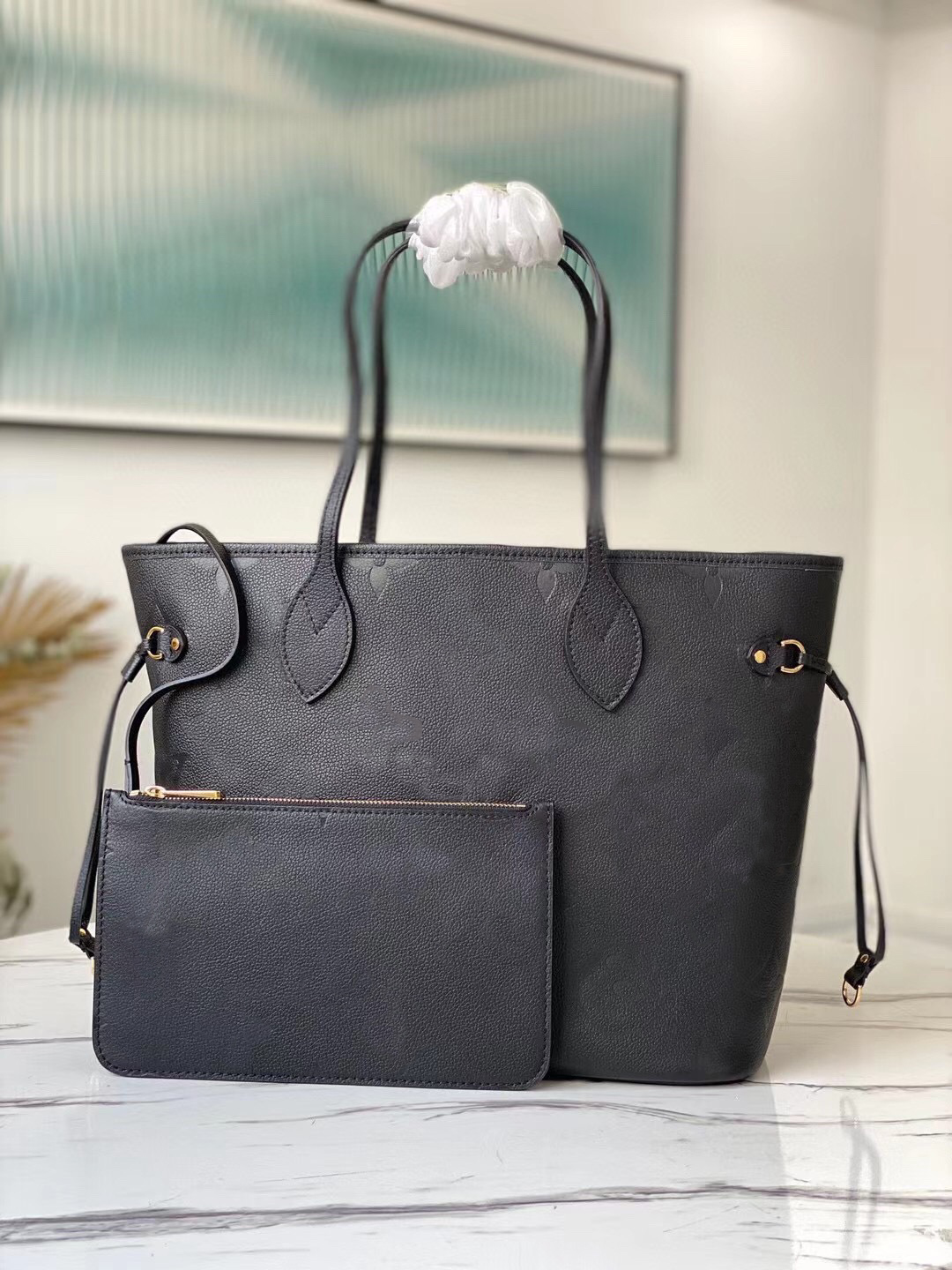 

high quality Luxury Designer bag totes Purses Neve MM size tote handbags mini handbag Women Brand Classic Style Genuine Leather Shoulder Bag, Embossing black #8645685