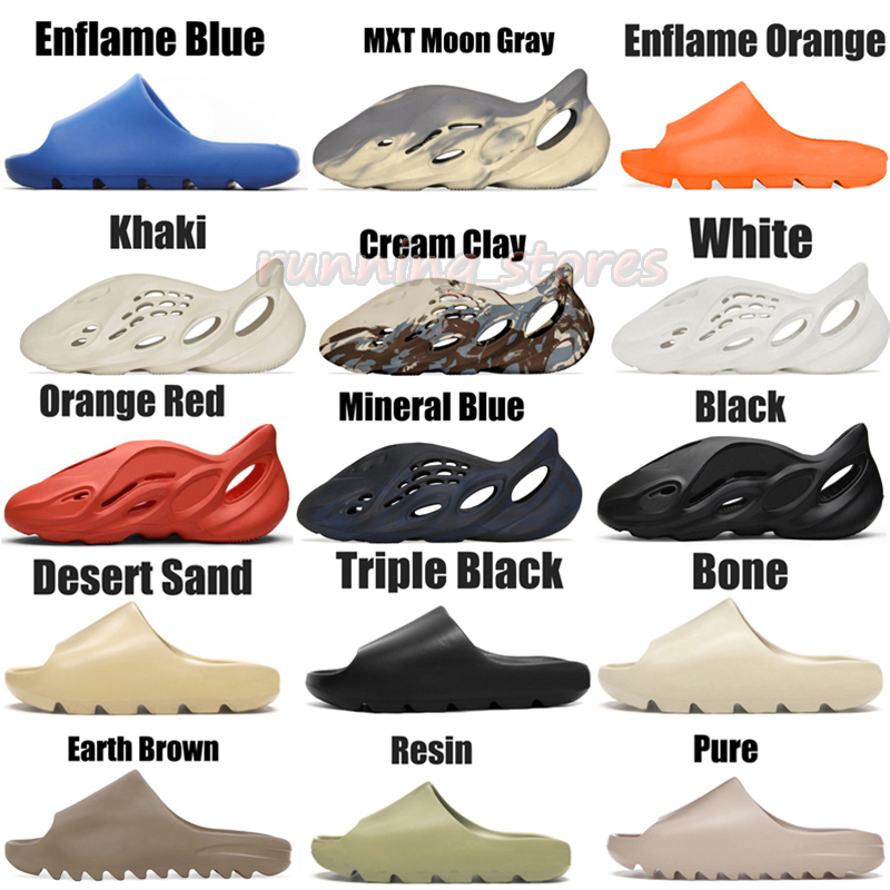 

Slide Slipper Men Women EVA Foam Runner Black White MXT Moon Grey Bathroom Slippers Tainers Bone Mineral Blue Cream Clay Beach Sandals Shoes