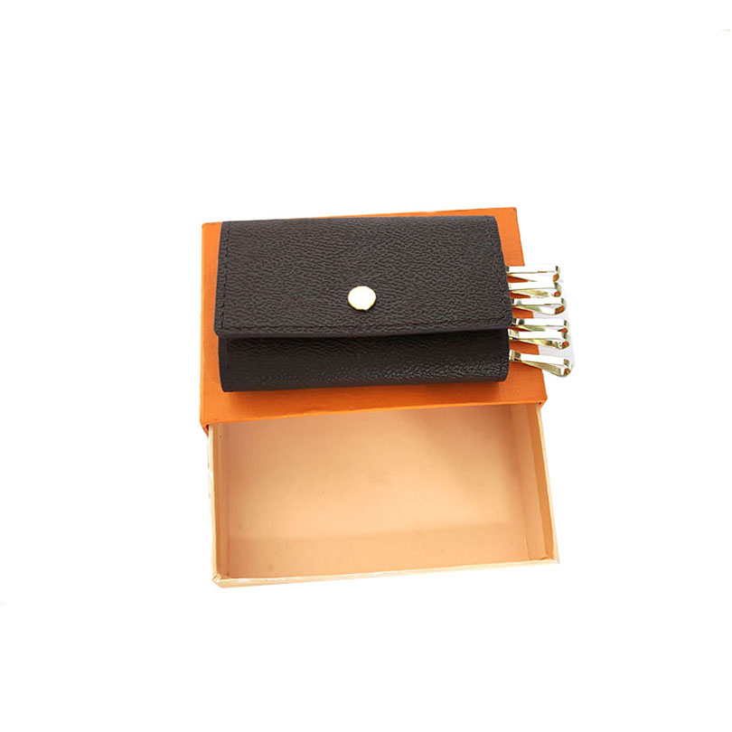 

High Quality Key Wallets old flower famous classical designer women 6 key holder Luxury purse leather men card holders Hasp imitation wallet key ring handbag M62630, Black plaid