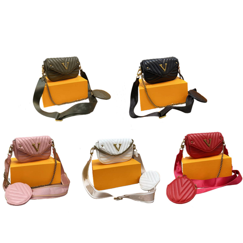 

2021 New WAVE MULTI-POCHETTE fashion cross body bag twin sets satchel handbags for women chain purses luxurys shoulder bags purse wholesale, Original box
