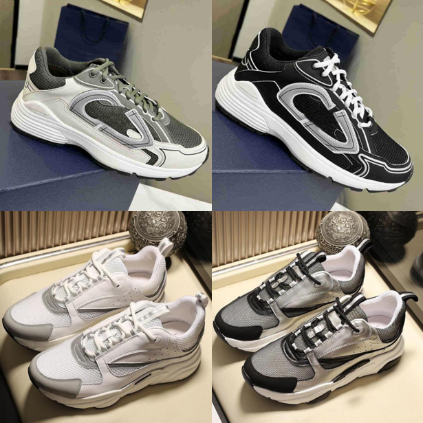 

2022 B24 B30 Designer Sneakers Men Women Vintage Chunky Casual Shoes Calfskin Mesh Grey Technical Oblique letters CD Runner Trainers Outdoor Shoe, 15