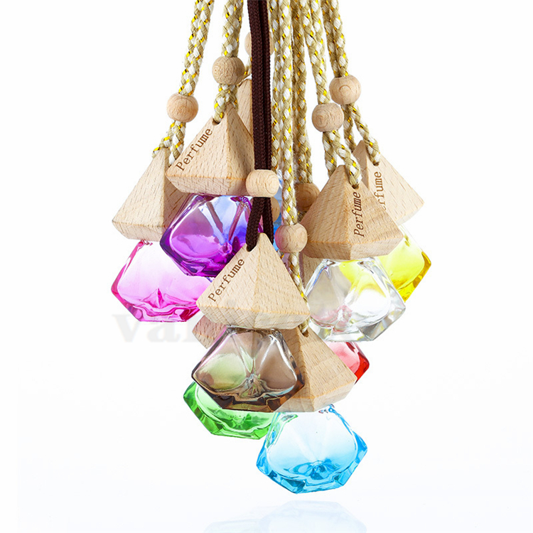 

Car Perfume Bottle Pendant Essential Oil Diffuser 9 Colors Bag Clothes Ornaments Air Freshener Pendant Empty Glass Bottle Perfume ZC130