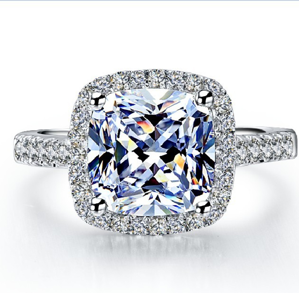

1 Carat Cushion Cut Diamond Engagement Solid Platinum 950 Anniversary Wedding Ring for Women
