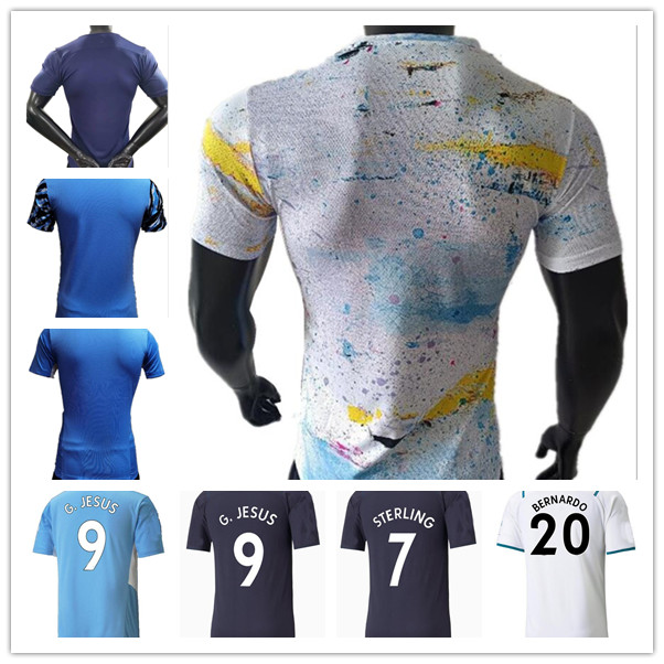 

Player version 21 22 city soccer jersey Home away 2021 2022 man STERLING football uniforms shirt KUN AGUERO DE BRUYNE GESUS BERNARDO MAHREZ RODRIGO men, 14